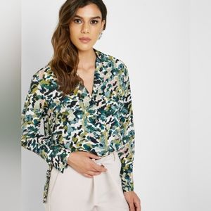 Mango Camo Print Shirt Size Medium
